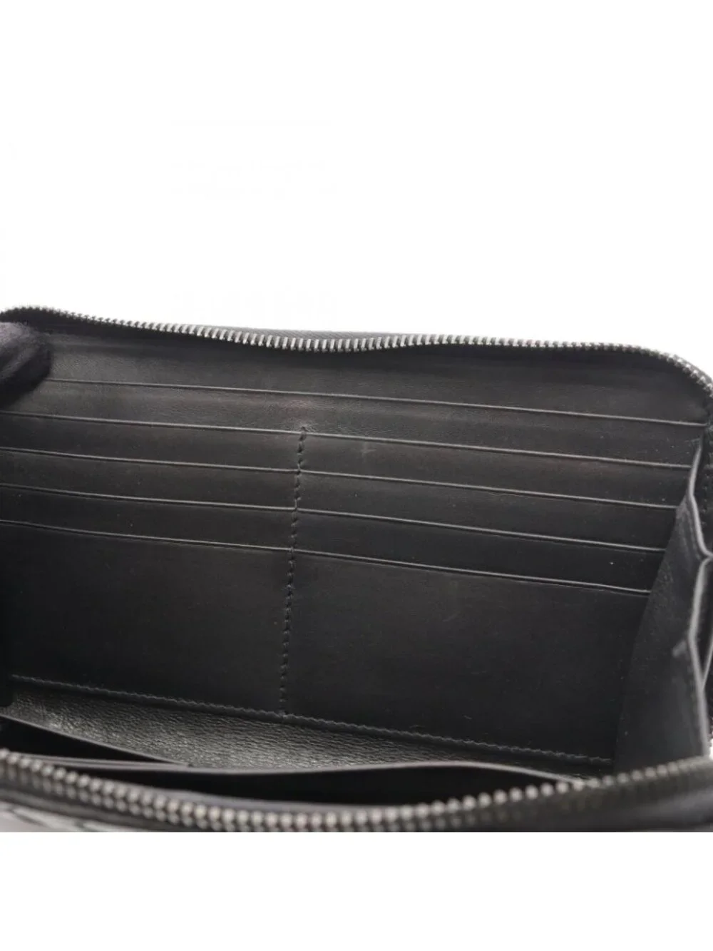 Bottega Veneta Round Wallet Intrecciato Black Leather
